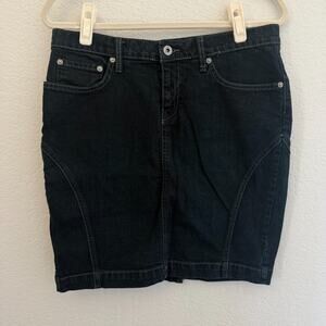 X2 Quality Denim Skirt Womens Size 8 Retro Y2K Inspired Knee Length Dark Blue